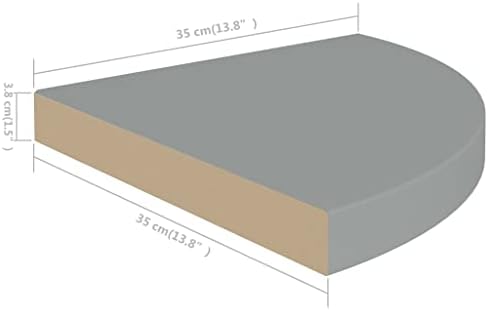 Floating Corner Shelves 2 Pcs Gray MDF