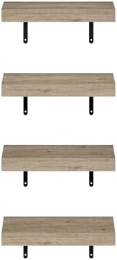 Furinno Tanna 15 Inch Wall Mounted Floating Shelves Set of 4