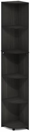 Furinno Econ 5-Tier Corner Bookcase with Espresso Finish