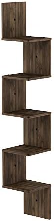Furinno Rossi 5-Tier Floating Corner Shelf