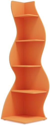 Modern 5 Tier Wavy Corner Shelf Unit Orange