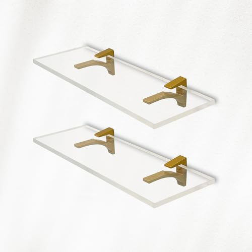 Clear Acrylic Floating Shelves Pack of 2
