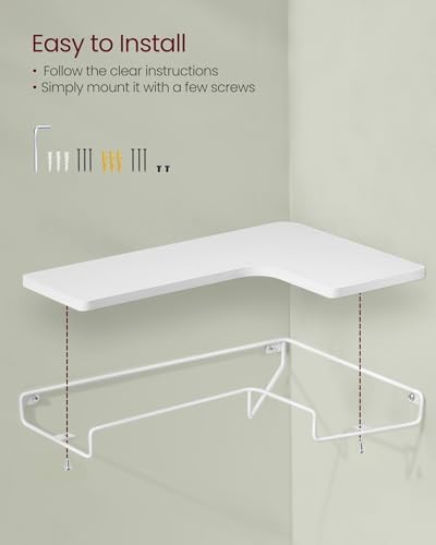 VASAGLE Corner Shelf Wall Mount Set of 2 Cloud White