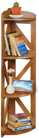 YCICI Corner Shelf Stand 4 Tier Natural Wood