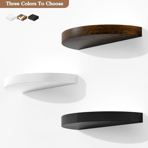 Olakee Floating Shelves Set of 3 154 Carbonized Black Rustic Wood Wall Mounts