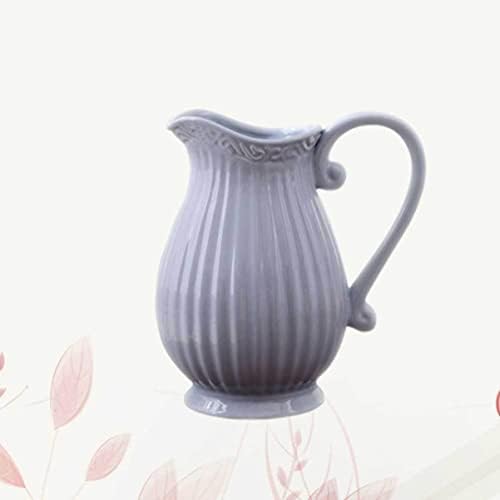 Mobestech Grey Ceramic Dried Flower Vase Home Decor