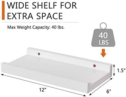 Floating Shelf White Oak Wood Wall Shelves 12 Inch Upgrade Width 6