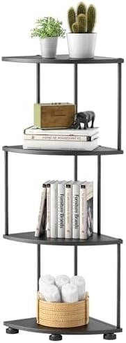 Haomsj 4 Tier Metal Corner Shelf Stand 41 Black