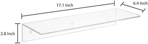 MyGift 17-Inch Clear Acrylic Floating Shelves Set of 3