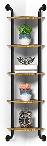 Tinpin 5-Tier Wall Corner Shelf Bookshelf Rustic