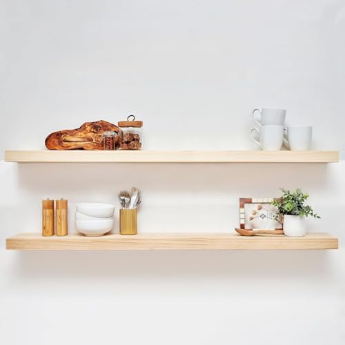Homeforia 60 Inch Wood Floating Shelf Set of 2