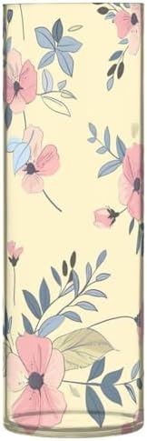 Light Pink Flower Retro Plastic Cylinder Vase 118 x 39 Inch