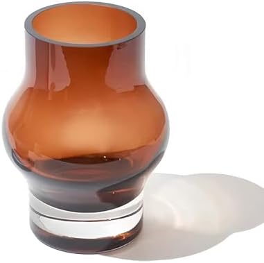 8 Amber Hurricane Candleholder - 35lb Thick Glass Vase