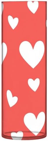 Happy Valentine Heart Red Plastic Hurricane Vase Decor