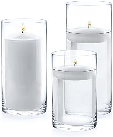 Enova Floral Clear Glass Cylinder Vase 6x10 Inches