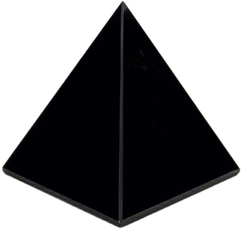 GOMOSU Natural Obsidian Quartz Pyramid Decorative Stone