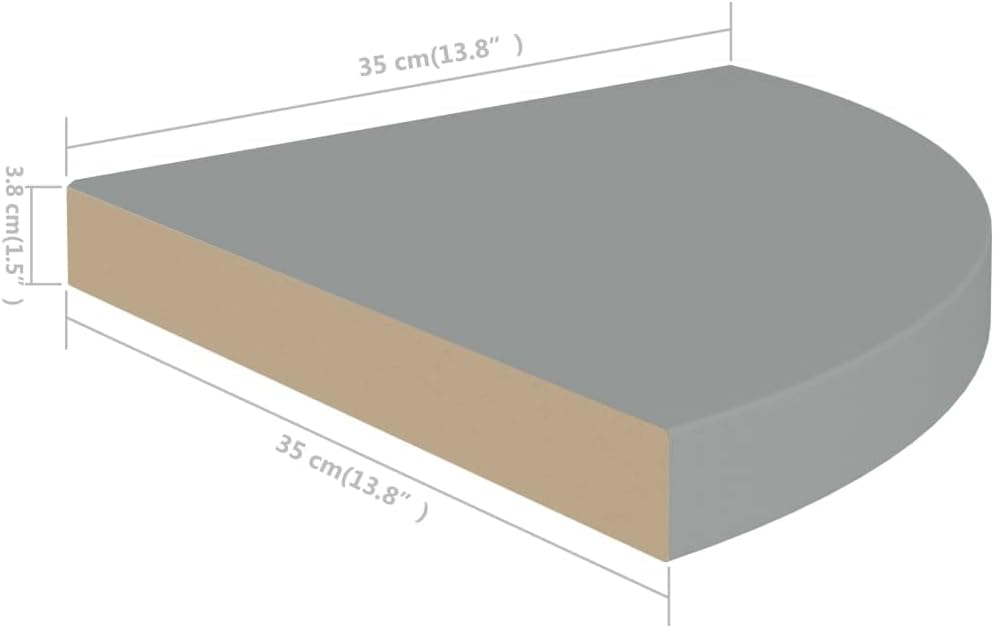 Floating Corner Shelves 2 Pcs Gray MDF