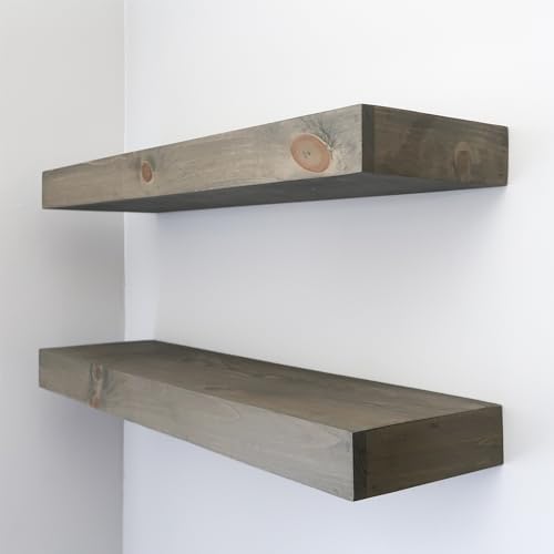 Modern Floating Shelves 3 Inches Thick Set of 2 1