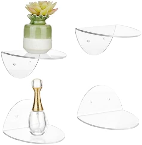 AHANDMAKER 4 Sets Acrylic Floating Shelves for Home Decor