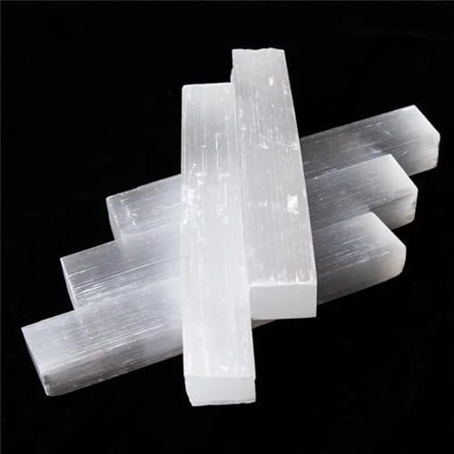 AtkitS Natural Quartz Crystal Selenite Stick Wand White Gypsum Column Healing