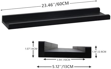 Modern Floating Shelf Set of 4 24 Inch Wall Mount Picture Ledge Display