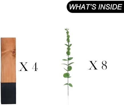 4 Pack Wood Wall Planters for Dried Flowers and Faux Greenery