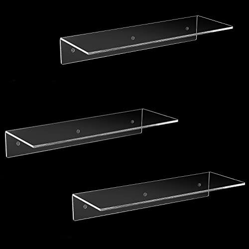 MyGift 17-Inch Clear Acrylic Floating Shelves Set of 3