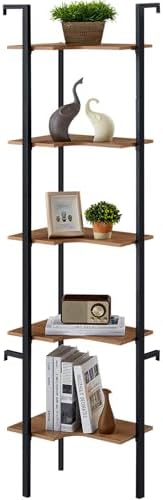 5 Tier Corner Shelf Stand with Metal Frame