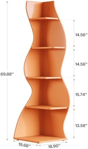 Tribesigns Wavy Corner Shelf Set of 2