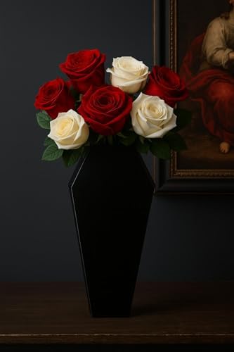 Black Coffin-Shaped Flower Vase - Modern Gothic Decor