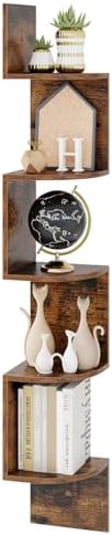 Tangkula 5-Tier Corner Shelf Wall Mount