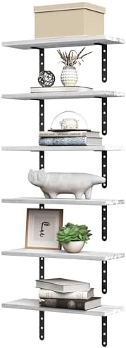 Lavish Home Set of 6 White Floating Shelves