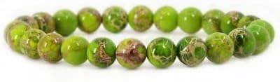 8mm Green Sea Sediment Jasper Stretchable Bracelet 7 Inches