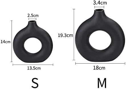 CEMABT Modern Donut Vase Black Ceramic