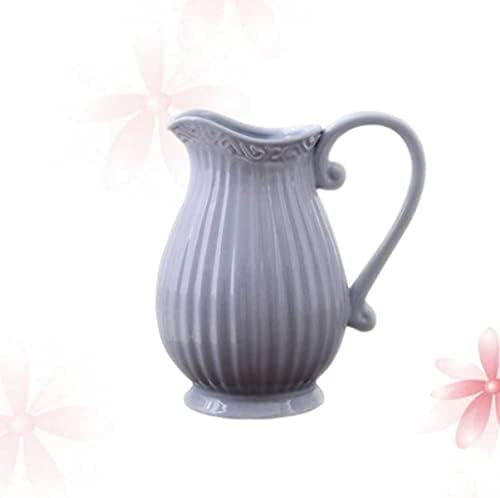 Mobestech Grey Ceramic Dried Flower Vase Home Decor