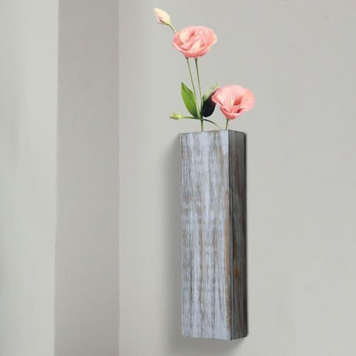 Wood Wall Planter for Indoor Plants and Dried Flowers
