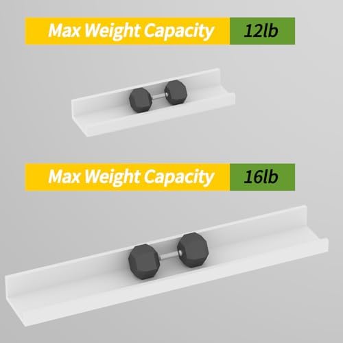Lyeasw White Floating Shelves 24 Inch Set of 5