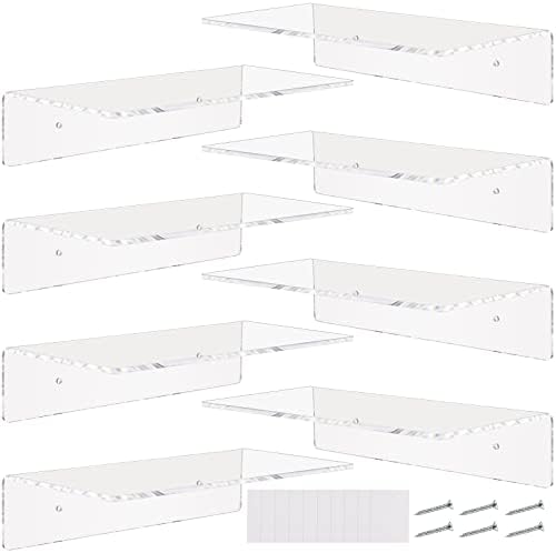 Vinsot 8 Pack Clear Acrylic Floating Shelves 12 Inch Wall Display