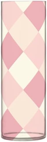 Blush and White Squares Plastic Hurricane Vase 118 x 39 Inch