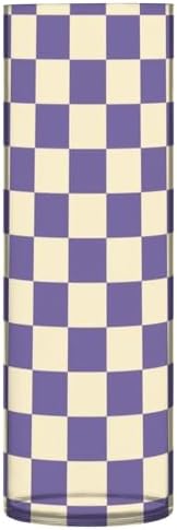 Purple and White Plaid Plastic Hurricane Candle Holder 118 x 39 Inch