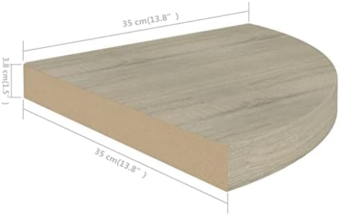 Floating Corner Shelf Oak 138x138x15 MDF