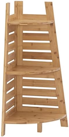 Linon Amzn0326 Bamboo Corner Shelf Brown