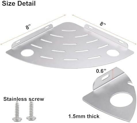 NUTNAPH Corner Shower Shelf Wall Mount Silver 1 pcs