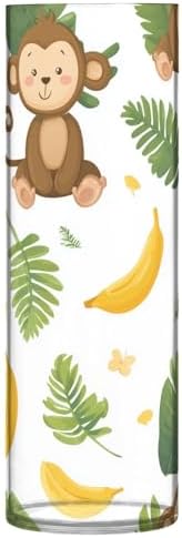 Monkeys and Bananas Tropical Leaves Clear Plastic Cylinder Vase 118 Inch Tall