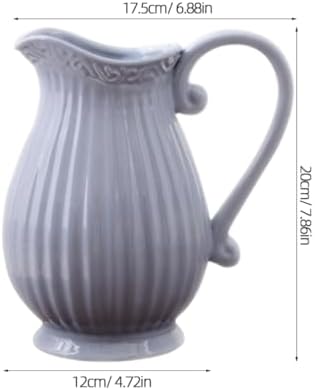 Mobestech Grey Ceramic Dried Flower Vase Home Decor