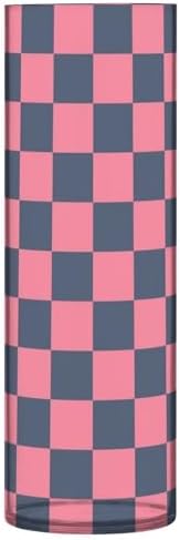 Black and Peach Checkerboard Plastic Hurricane Candle Holder 118 x 39 Inch