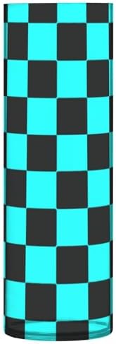 Buffalo Plaid Check Black Cyan Flower Vase 118 x 39 Inch