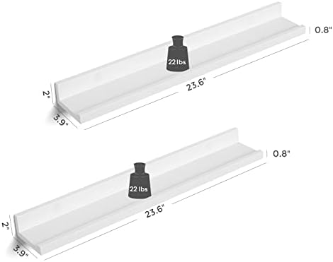 SONGMICS Floating Shelves Set of 2 Matte White
