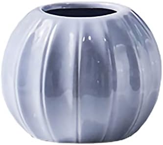 WAIT FLY Creative Pumpkin Shape Ceramic Vase Purple