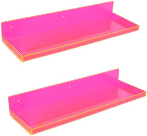 Neon Pink Floating Shelves Pack of 2